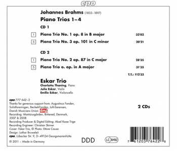 2CD Johannes Brahms: Piano Trios Nos. 1-4