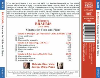 CD Johannes Brahms: Sonatas For Viola And Piano