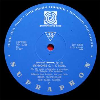 LP The Czech Philharmonic Orchestra: Symfonie Č.1 C Moll Op. 68