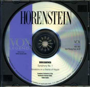 CD Johannes Brahms: Symphony No. 1 / Variations On A Theme Of Haydn