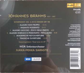 CD Johannes Brahms: Symphony No. 4 / Academic Festival Overture / Tragic Overture