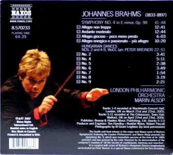 CD Johannes Brahms: Symphony No. 4 / Hungarian Dances Nos. 2 And 4-9 
