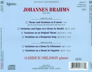 2CD Johannes Brahms: The Complete Variations For Solo Piano