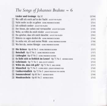 CD Johannes Brahms: The Songs Of Brahms ~ 6
