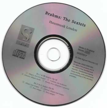 CD Johannes Brahms: The String Sextets