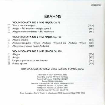CD Johannes Brahms: The Three Violin Sonatas