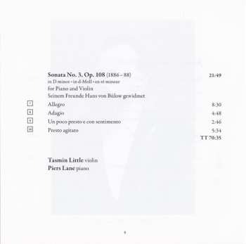 CD Johannes Brahms: The Three Violin Sonatas