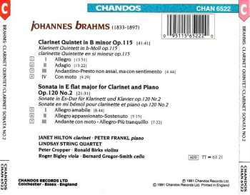 CD Johannes Brahms: Clarinet Quintet In B Minor · Clarinet Sonata No. 2 In E Flat Major