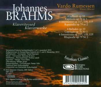 CD Johannes Brahms: Wiegenlieder der Schmerzen
