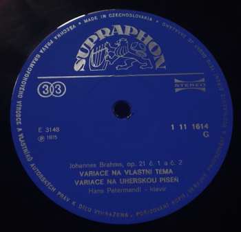 LP Johannes Brahms: Variace Pro Klavír