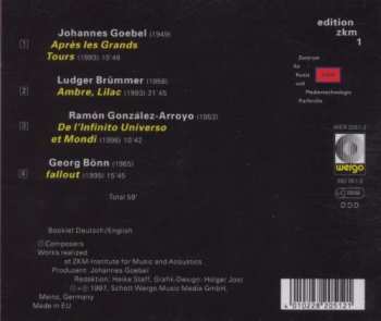 CD Ludger Brümmer: Après Les Grands Tours / Ambre, Lilac / De L'Infinito Universo Et Mondi / Fallout