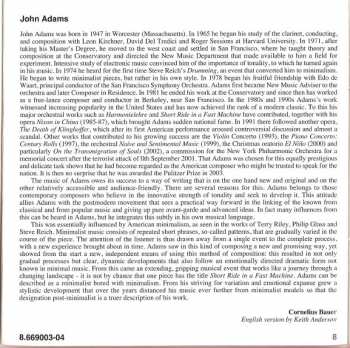 2CD John Adams: I Was Looking At The Ceiling And Then I Saw The Sky