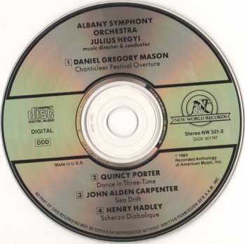 CD Albany Symphony Orchestra: Sea Drift / Scherzo Diabolique / Chanticleer (Festival Overture) / Dance In Three-Time
