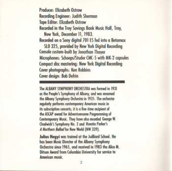 CD Albany Symphony Orchestra: Sea Drift / Scherzo Diabolique / Chanticleer (Festival Overture) / Dance In Three-Time