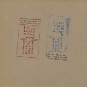 I Don't Remember Now / I Don't Want To Talk About It