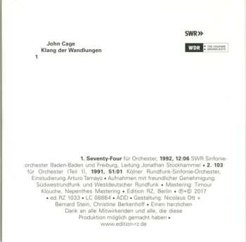 3CD/Dobozkészlet John Cage: Klang Der Wandlungen LTD