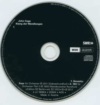 3CD/Dobozkészlet John Cage: Klang Der Wandlungen LTD