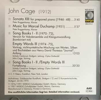 CD John Cage: Sonata XIII / Music For Marcel Duchamp / Song Books I-II / Empty Words III