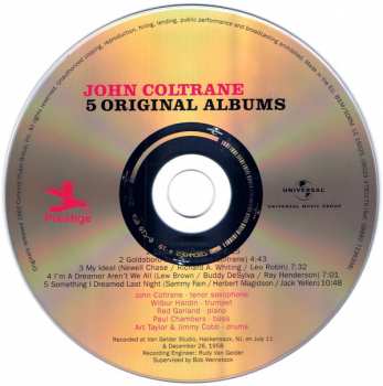 5CD/Dobozkészlet John Coltrane: 5 Original Albums