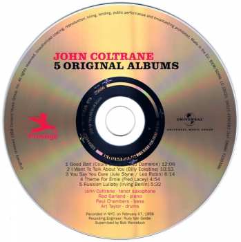 5CD/Dobozkészlet John Coltrane: 5 Original Albums