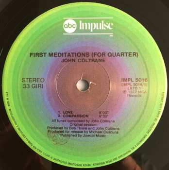 LP John Coltrane: First Meditations (For Quartet)