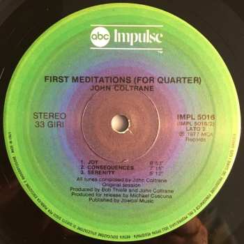 LP John Coltrane: First Meditations (For Quartet)