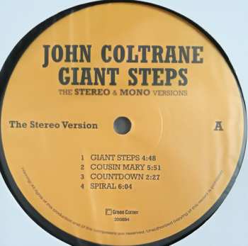 2LP John Coltrane: Giant Steps The Stereo & Mono Versions LTD