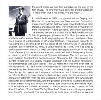 3CD The John Coltrane Quartet: The Complete November 19, 1962 Stockholm Concerts