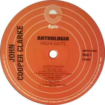 2LP John Cooper Clarke: Anthologia Highlights