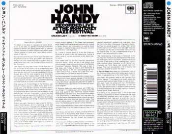 CD John Handy: Recorded Live At The Monterey Jazz Festival LTD