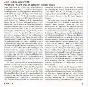 CD Janine Jansen: Four Songs Of Solitude · Variations · Twilight Music