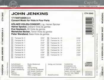 CD John Jenkins: 17 Fantasien A 4 (Consort Music For Viols In Four Parts)
