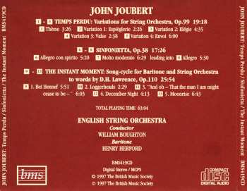 CD John Joubert: Temps Perdu, Sinfonietta, The Instant Moment