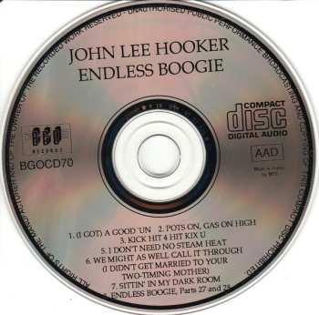 CD John Lee Hooker: Endless Boogie