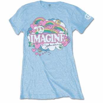 Merch John Lennon: Női Póló Rainbows, Love & Peace 