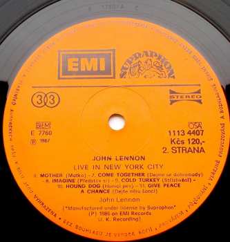 LP John Lennon: Live In New York City