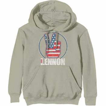 Merch John Lennon: Felső Peace Fingers Us Flag 
