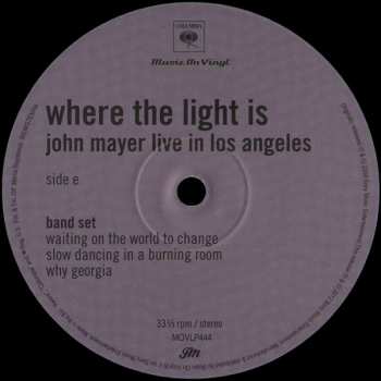 4LP/Dobozkészlet John Mayer: Where The Light Is: John Mayer Live In Los Angeles