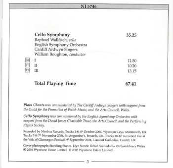 CD Catrin Finch: Mapping Wales • Plain Chants • Cello Symphony