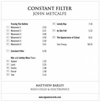 CD John Metcalfe: Constant Filter