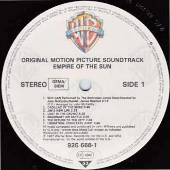 LP John Williams: Empire Of The Sun (Original Motion Picture Soundtrack)