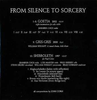 CD John Zorn: From Silence To Sorcery