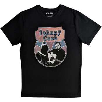 Merch Johnny Cash: Póló Walking Guitar & Front On
