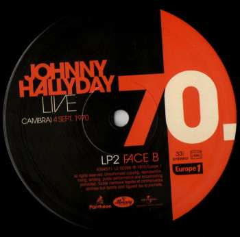 2LP Johnny Hallyday: Johnny Hallyday 70. Live - Cambrai 4 Sept. 1970 LTD | NUM
