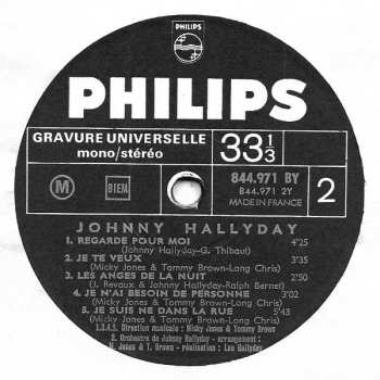 LP Johnny Hallyday: Rivière... Ouvre Ton Lit