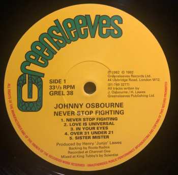 LP Johnny Osbourne: Never Stop Fighting