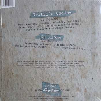EP Johnny Thunders: Critic's Choice / So Alone CLR