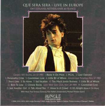 3CD/Dobozkészlet Johnny Thunders: Que Sera, Sera (Resurrected) DLX