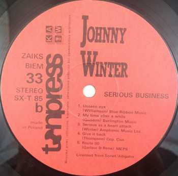 LP Johnny Winter: Serious Business