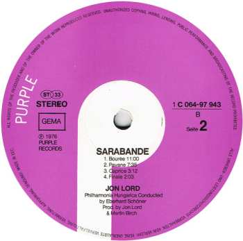 LP Jon Lord: Sarabande
